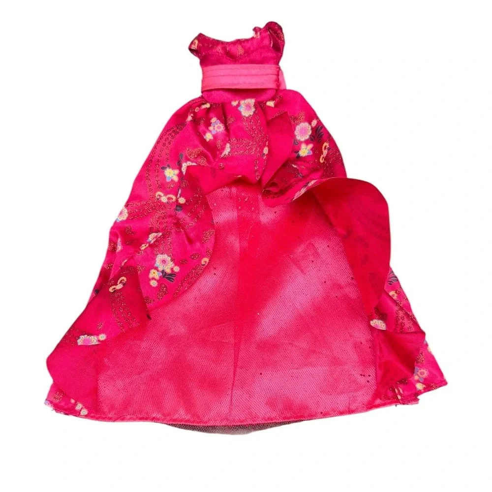 Lot of 4 Barbie Doll Ball Gowns Pink White Red Yellow Lace Satin Formal Dresses